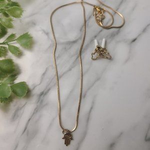All Seeing Eye Hamsa Bohemian Necklace And Earrings